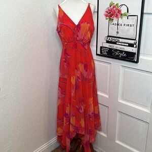 H by Halston Multicolor Handkerchief Dress Size 10